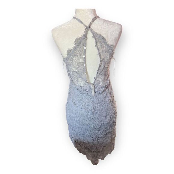 Free People Intimately Shes Got It Gray Lace Slip Bodycon Dress - Picture 3 of 6